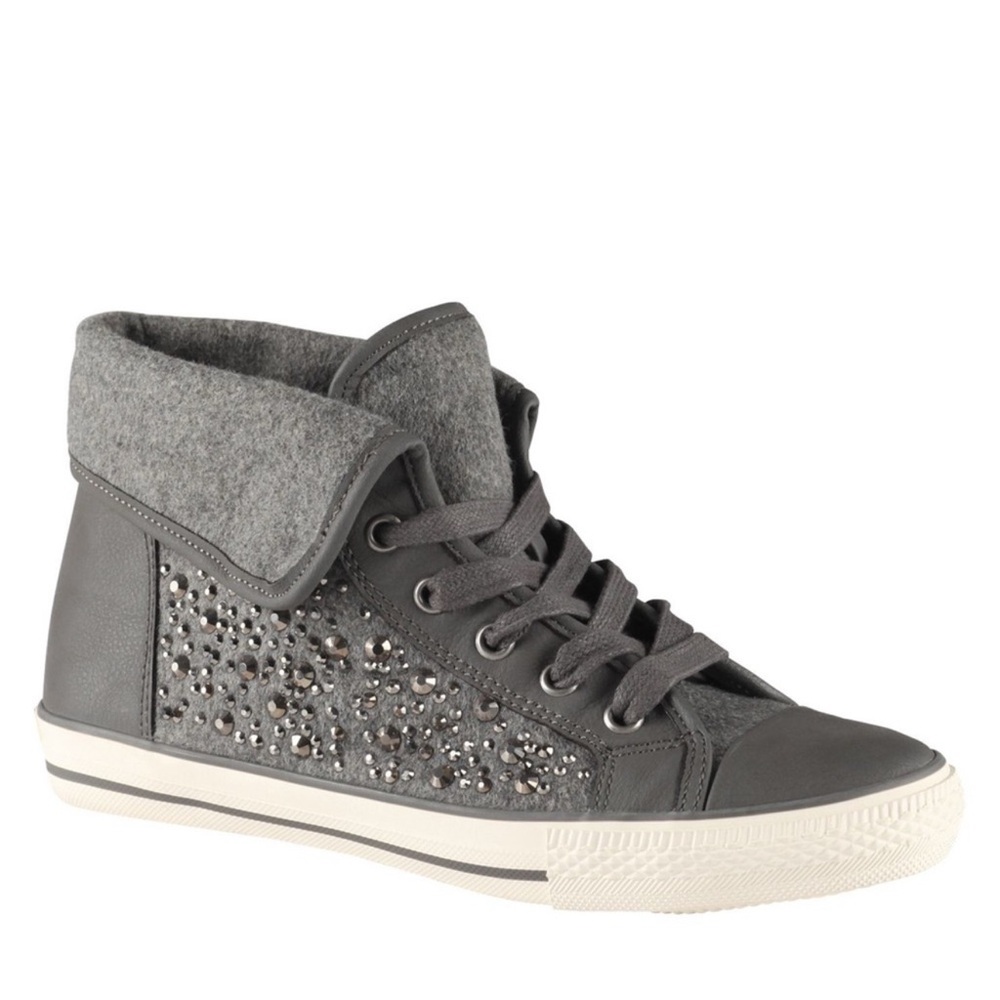 Aldo Faribien-14 Women’s Gray High Top Sneakers Studded Embellished Size 8.5